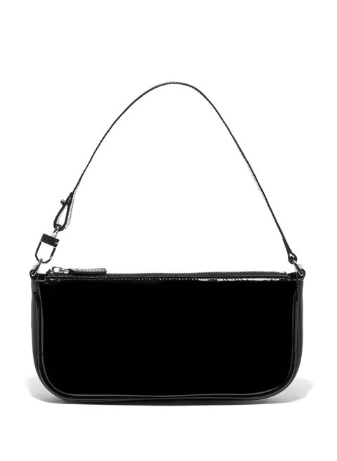 Baguette-Tasche Rachel aus schwarzem LederBY FAR 