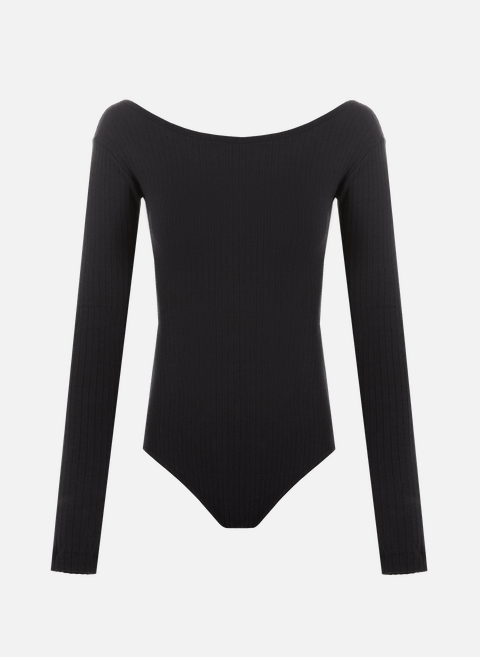 Long-sleeved cotton bodysuit BlackCAES 
