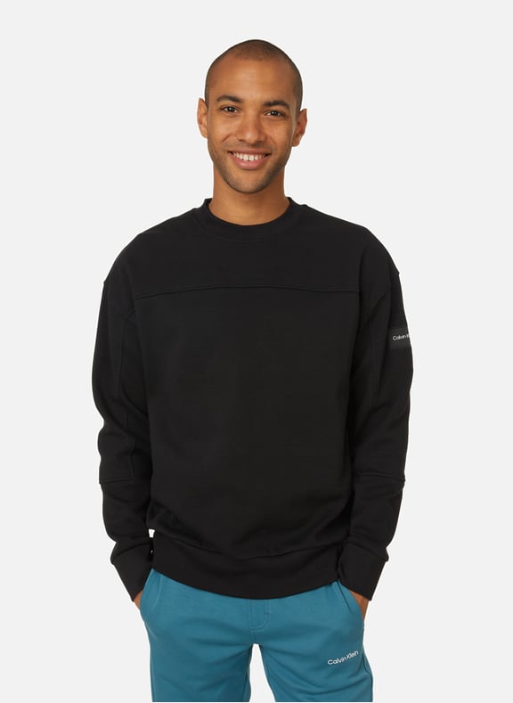 Sweatshirt en coton organique mélangé Noir by CALVIN KLEIN CALVIN KLEIN Sweatshirt en coton organique mélangé Noir
