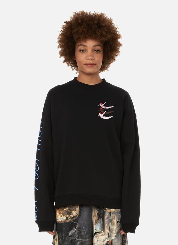 Sweat avec logo brodé Noir by CARNE BOLLENTE CARNE BOLLENTE Sweat avec logo brodé Noir