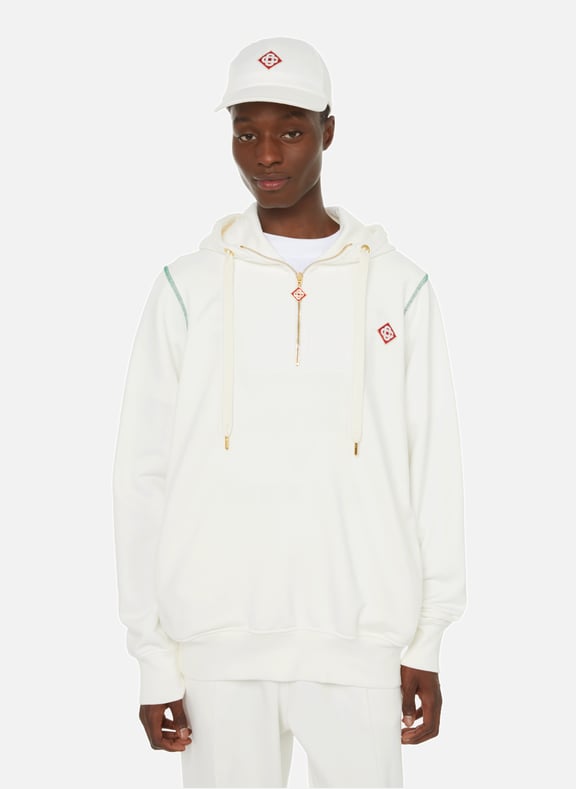 Hoodie en coton organique Blanc by CASABLANCA PARIS CASABLANCA PARIS Hoodie en coton organique Blanc