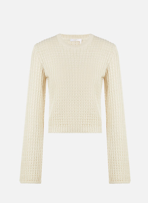 Sheep's wool, silk and cashmere sweater WhiteCHLOÉ 
