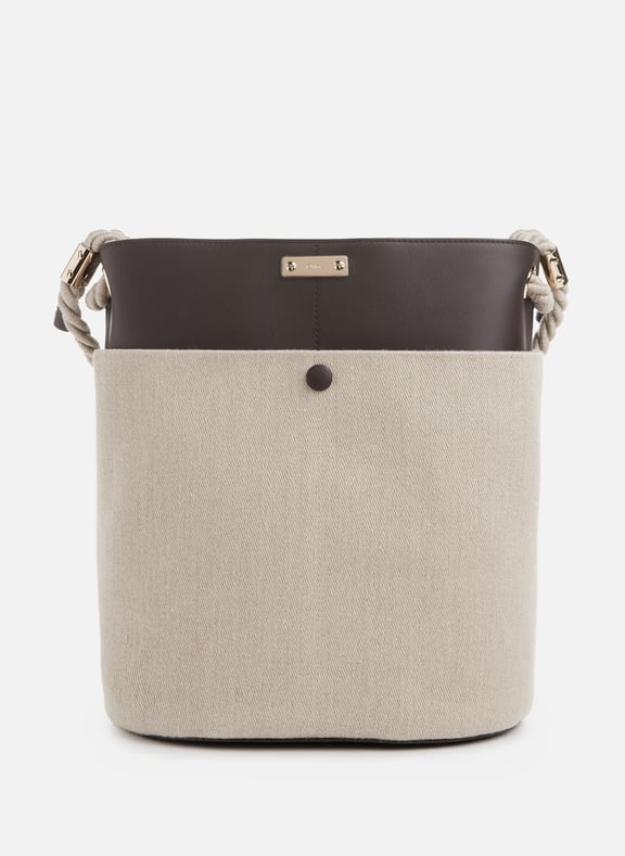 Sac seau Key en lin Marron by CHLOÉ CHLOÉ Sac seau Key en lin Marron