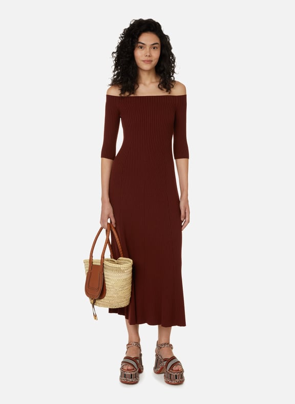 Robe en maille Rouge by CHLOÉ CHLOÉ Robe en maille Rouge