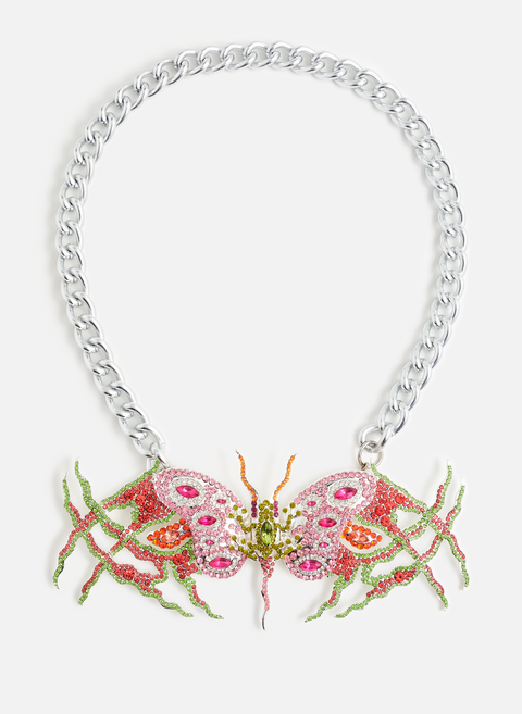 Frosch-Schmetterlings-Halskette mit Strasssteinen MehrfarbigCOLLINA STRADA 