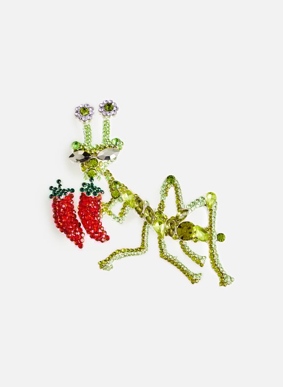 Pin's Fourmi à strass Vert by COLLINA STRADA COLLINA STRADA Pin's Fourmi à strass Vert