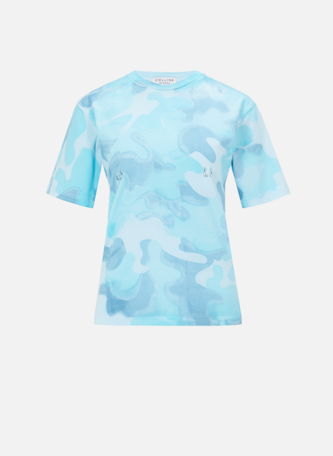 T-Shirt mit Piercing BlauCOLLINA STRADA 