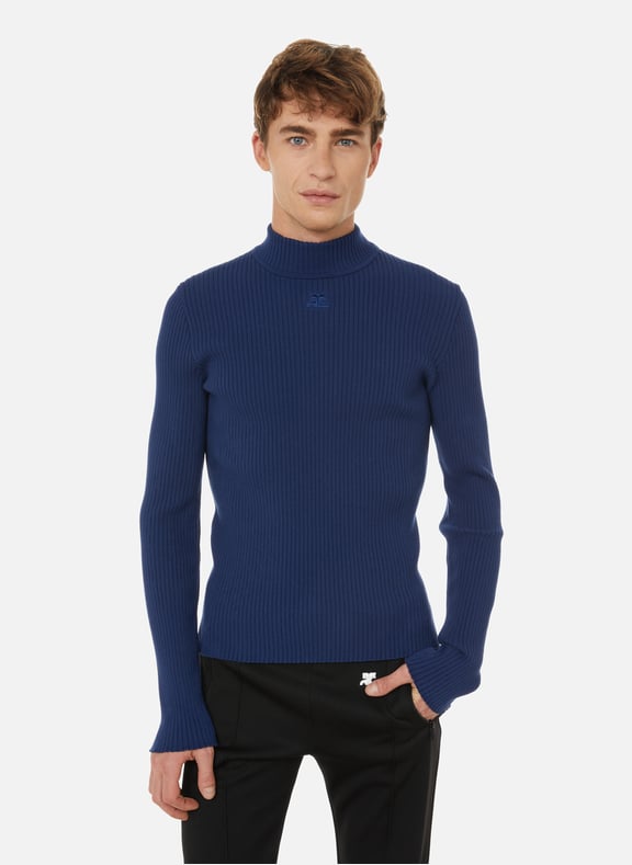 Col roulé côtelé Bleu by COURREGES COURREGES Col roulé côtelé Bleu