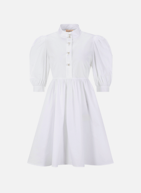 فستان بوبلين أبيض حسب الطلب 
