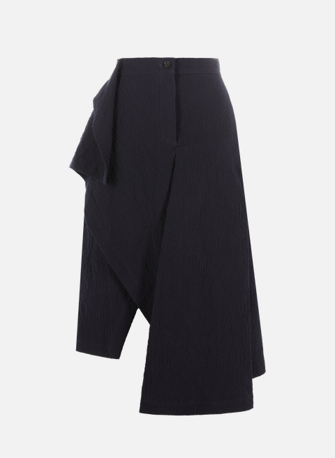 Blue DAWEI textured asymmetrical skirt 