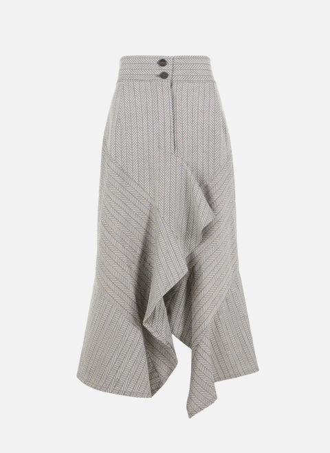 Skirt with ruffled print GrayDAWEI 