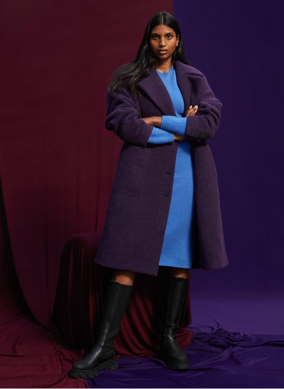 Manteau texturé Violet by DAWEI DAWEI Manteau texturé Violet