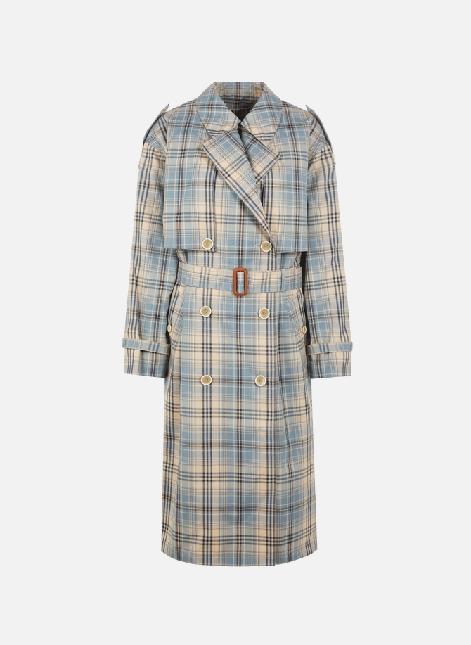 DAWEI checked trench coat