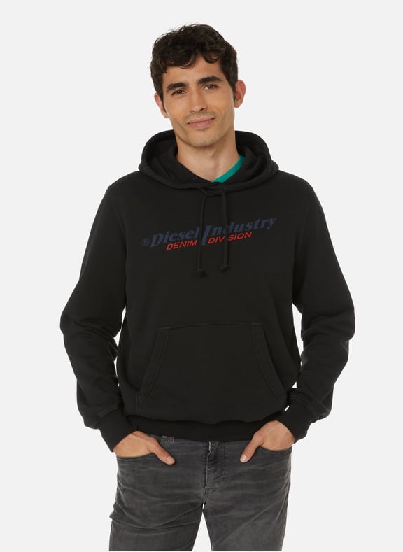 Hoodie avec inscription en coton Noir by DIESEL DIESEL Hoodie avec inscription en coton Noir