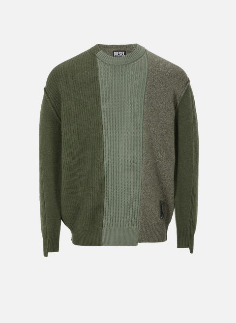 Patchwork wool sweater GreenDIESEL 