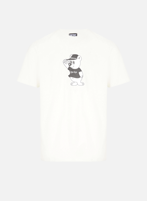 T-shirt avec imprimé ours en coton BlancDIESEL 