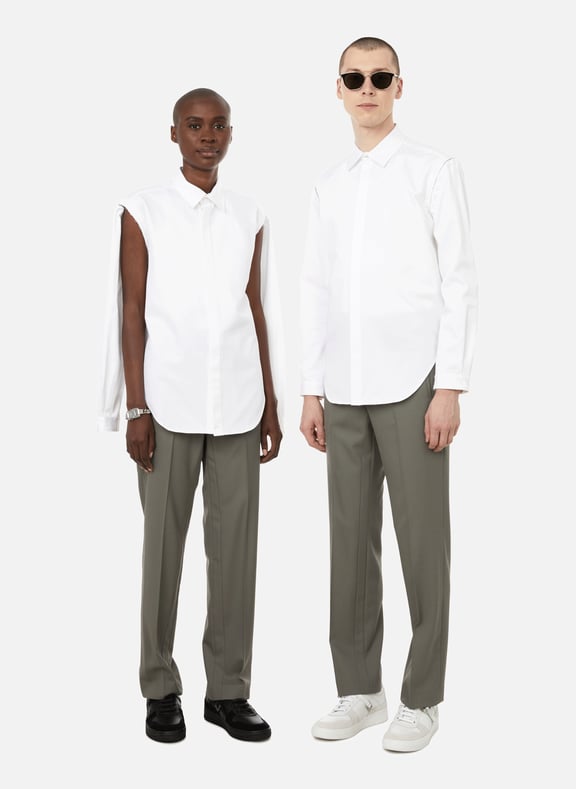 Chemise à manches détachables Blanc by DION LEE DION LEE Chemise à manches détachables Blanc