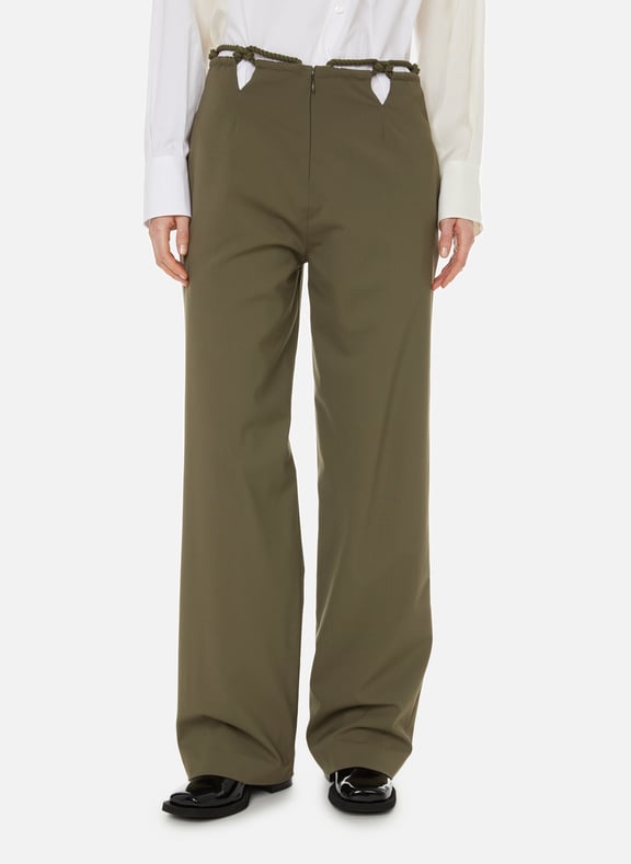 Pantalon Tropical Tailoring large Vert by DION LEE DION LEE Pantalon Tropical Tailoring large Vert