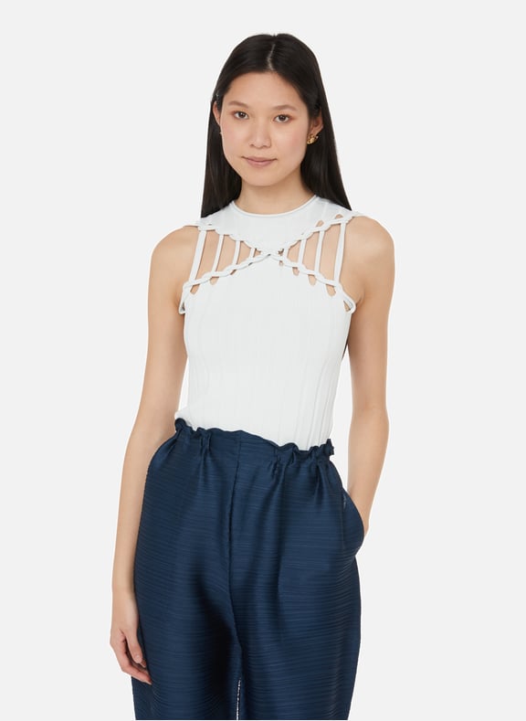 Top en maille à découpes Bleu by DION LEE DION LEE Top en maille à découpes Bleu