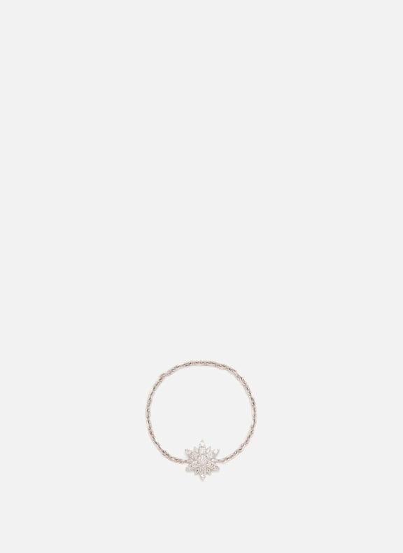 Bague chaîne Soleil en or et diamants Argent by DJULA DJULA Bague chaîne Soleil en or et diamants Argent