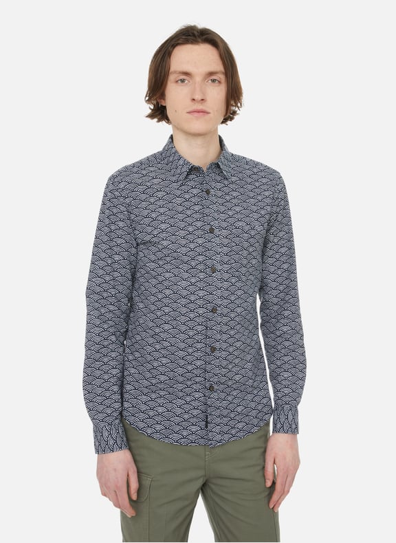 Chemise en lin et coton Bleu by DOCKERS DOCKERS Chemise en lin et coton Bleu