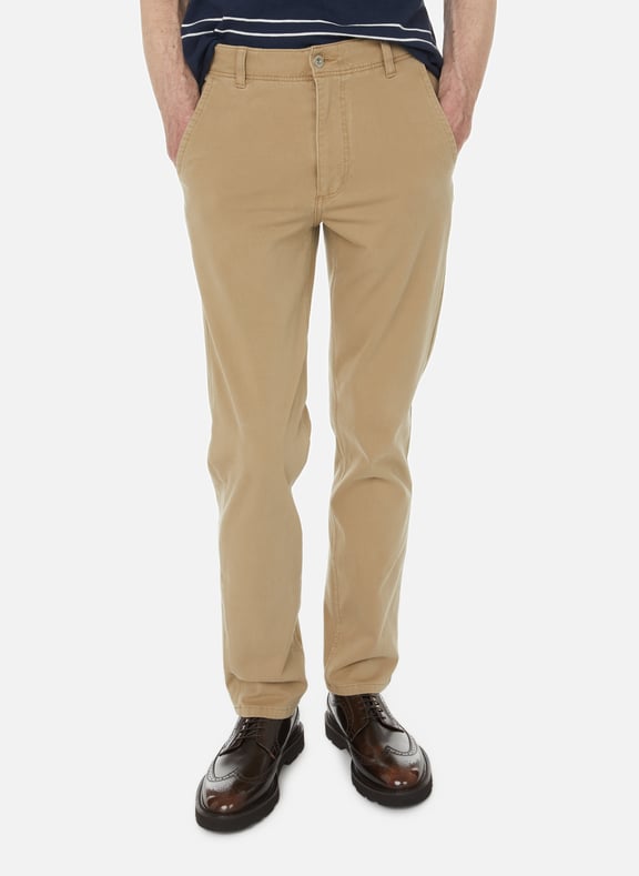 Pantalon slim en coton mélangé Beige by DOCKERS DOCKERS Pantalon slim en coton mélangé Beige