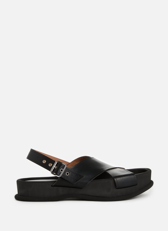Sandales en cuir Noir by DRIES VAN NOTEN DRIES VAN NOTEN Sandales en cuir Noir