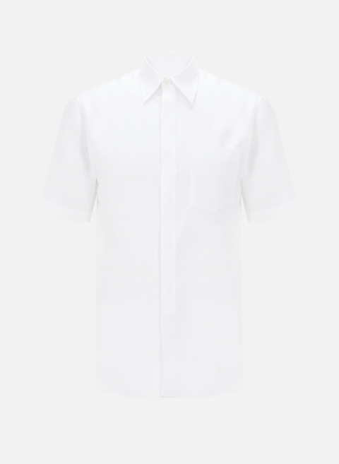 Short-sleeved linen shirt WhiteDUNHILL 