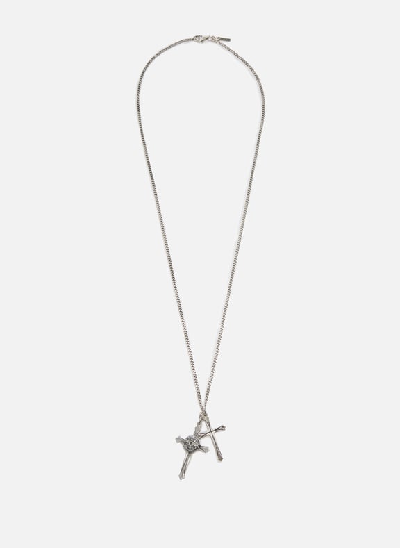 Collier Double croix en argent Argent by EMANUELE BICOCCHI EMANUELE BICOCCHI Collier Double croix en argent Argent