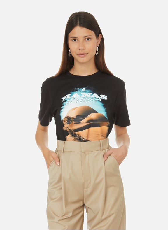 T-shirt avec logo en coton Noir by ESTER MANAS ESTER MANAS T-shirt avec logo en coton Noir