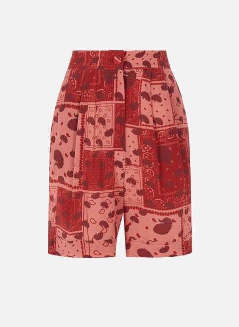 Silk paisley print Bermuda shorts RedETRE CECILE 