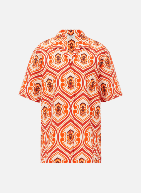 Orangefarbenes Hemd mit ETRO-Baumwolldruck 