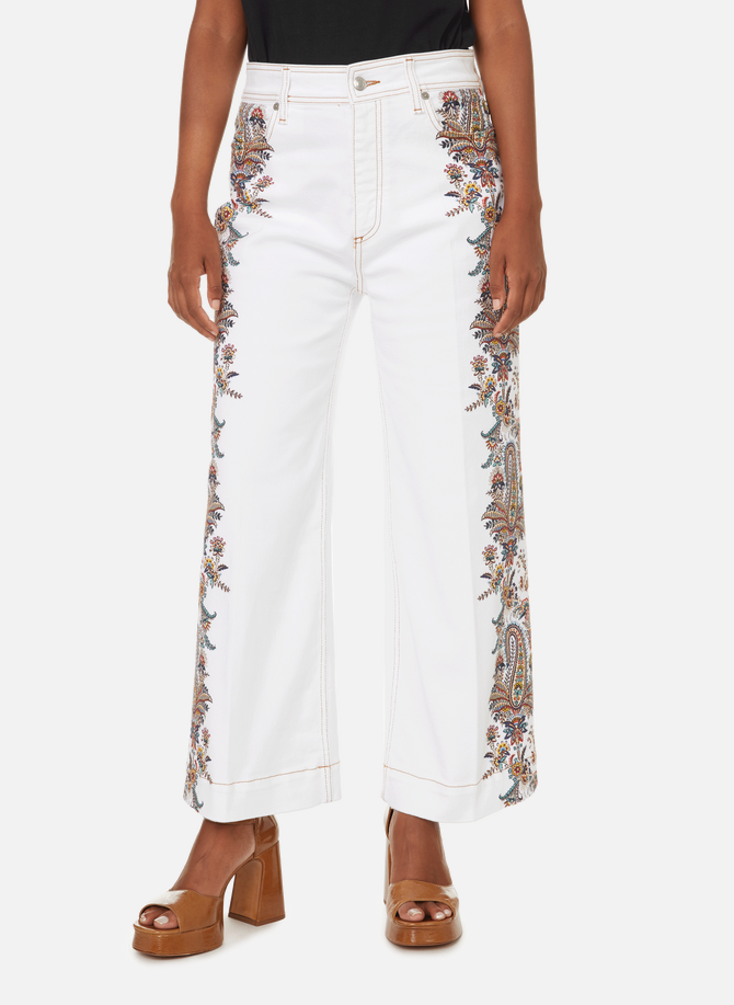 Wide-leg jeans with ETRO print