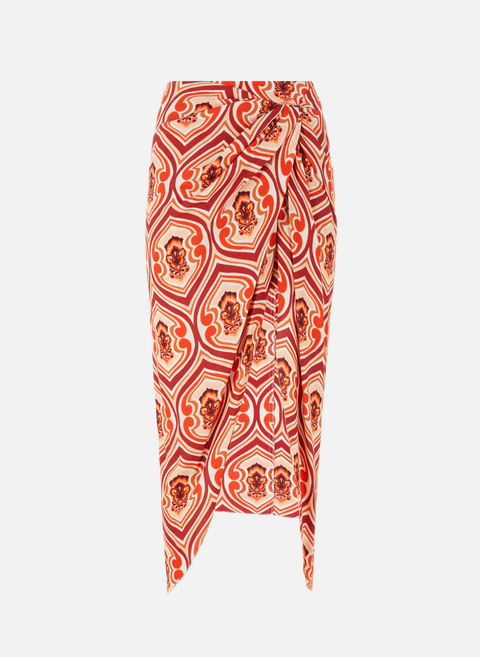 تنورة ملفوفة بطبعة برتقالية من تصميم إيترو 
