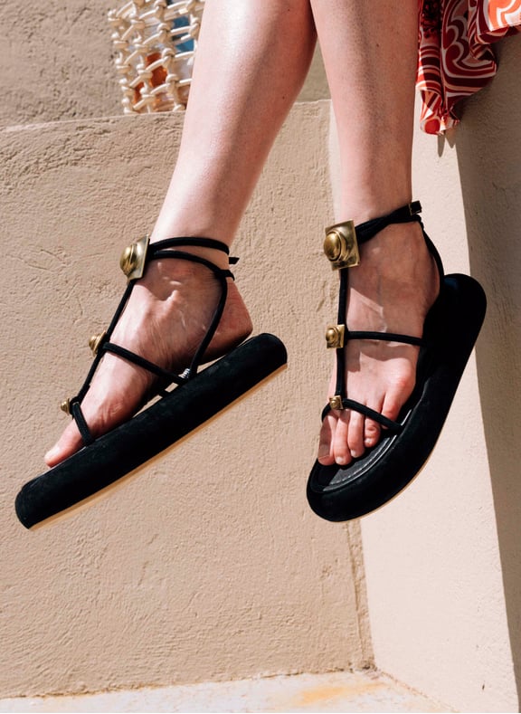 Sandales en suède Noir by ETRO ETRO Sandales en suède Noir