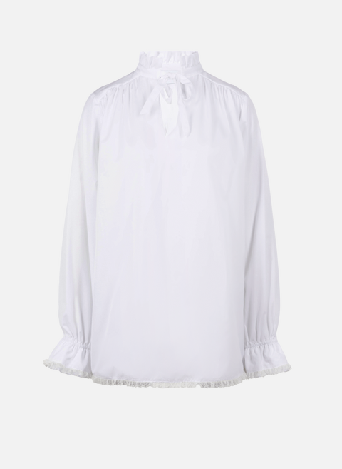 Lockeres Castiglione-Hemd aus Baumwollpopeline WeißFÊTE IMPERIAL 