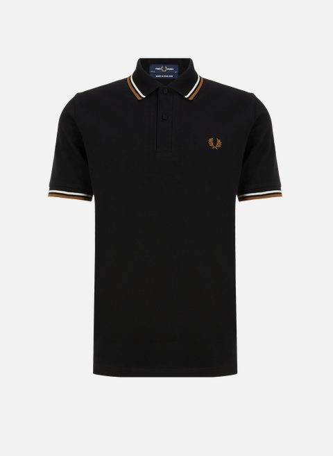 Polo avec manches et col rayés NoirFRED PERRY 