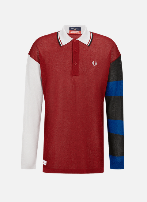 Fred Perry X Charles Jeffrey Loverboy knitted Polo shirt RedFRED PERRY 