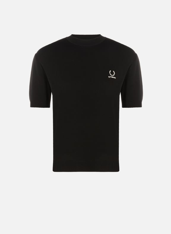 T-shirt en maille Noir by FRED PERRY FRED PERRY T-shirt en maille Noir