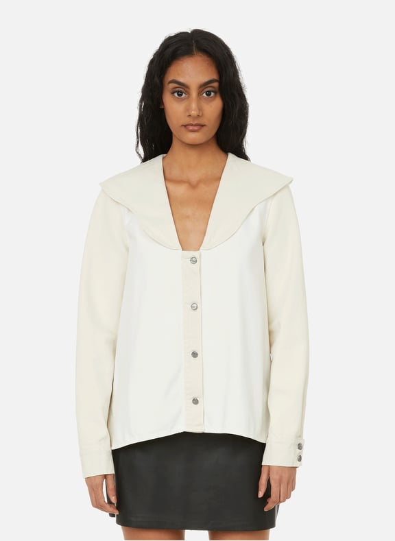 Chemise en jean en coton biologique Beige by GANNI GANNI Chemise en jean en coton biologique Beige
