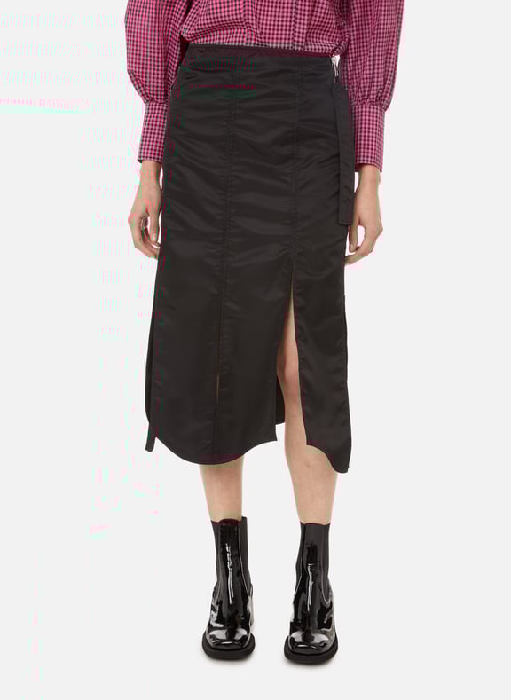 Jupe trapèze en nylon Noir by GANNI GANNI Jupe trapèze en nylon Noir