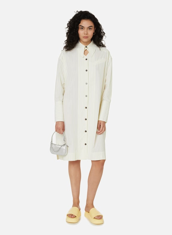 Robe oversize en coton biologique Beige by GANNI GANNI Robe oversize en coton biologique Beige