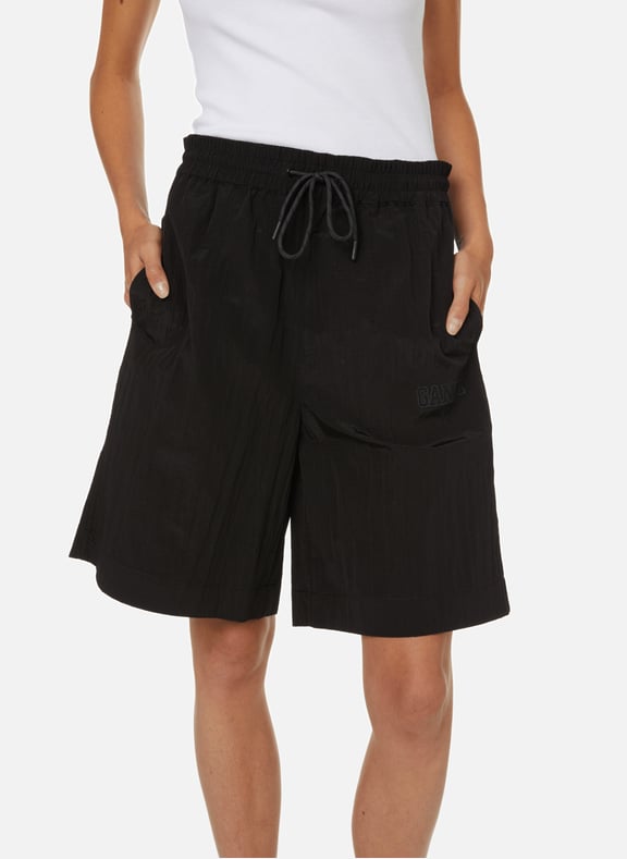 Short long texturé Noir by GANNI GANNI Short long texturé Noir