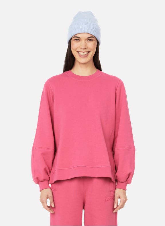 Sweatshirt aux manches ballons Rose by GANNI GANNI Sweatshirt aux manches ballons Rose