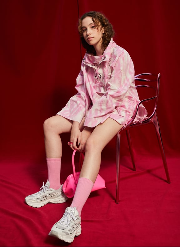 Veste coupe-vent en polyester recyclé mélangé Rose by GANNI GANNI Veste coupe-vent en polyester recyclé mélangé Rose