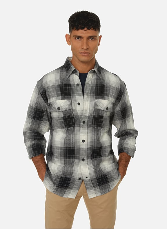 Chemise à carreaux en coton Noir by GANT GANT Chemise à carreaux en coton Noir
