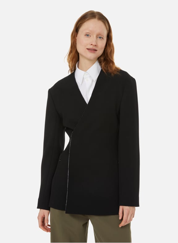 Blazer Vero en cady de laine Noir by GAUCHERE GAUCHERE Blazer Vero en cady de laine Noir