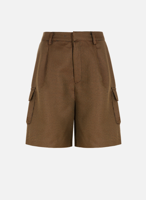 Sanai Bermuda shorts in houndstooth BrownGESTUZ 