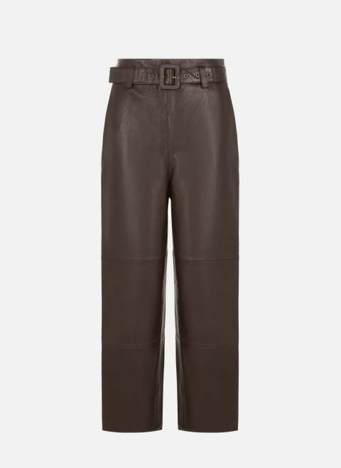 Belted leather pants BrownGESTUZ 