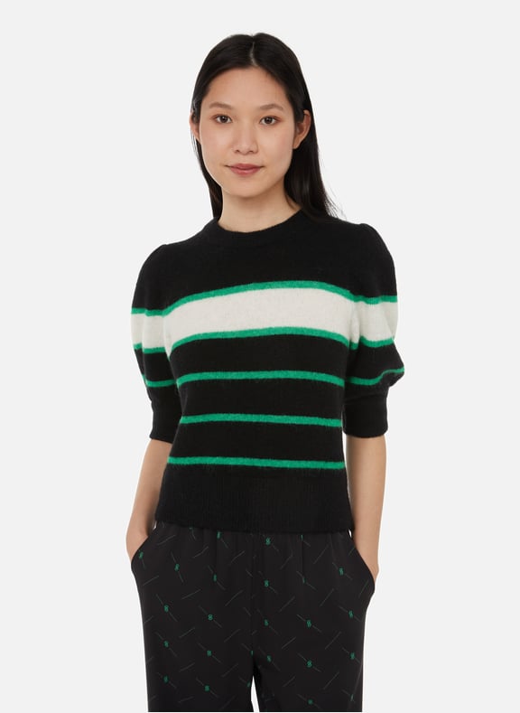 Pull Alpha en laine et alpaga mélangées Noir by GESTUZ GESTUZ Pull Alpha en laine et alpaga mélangées Noir